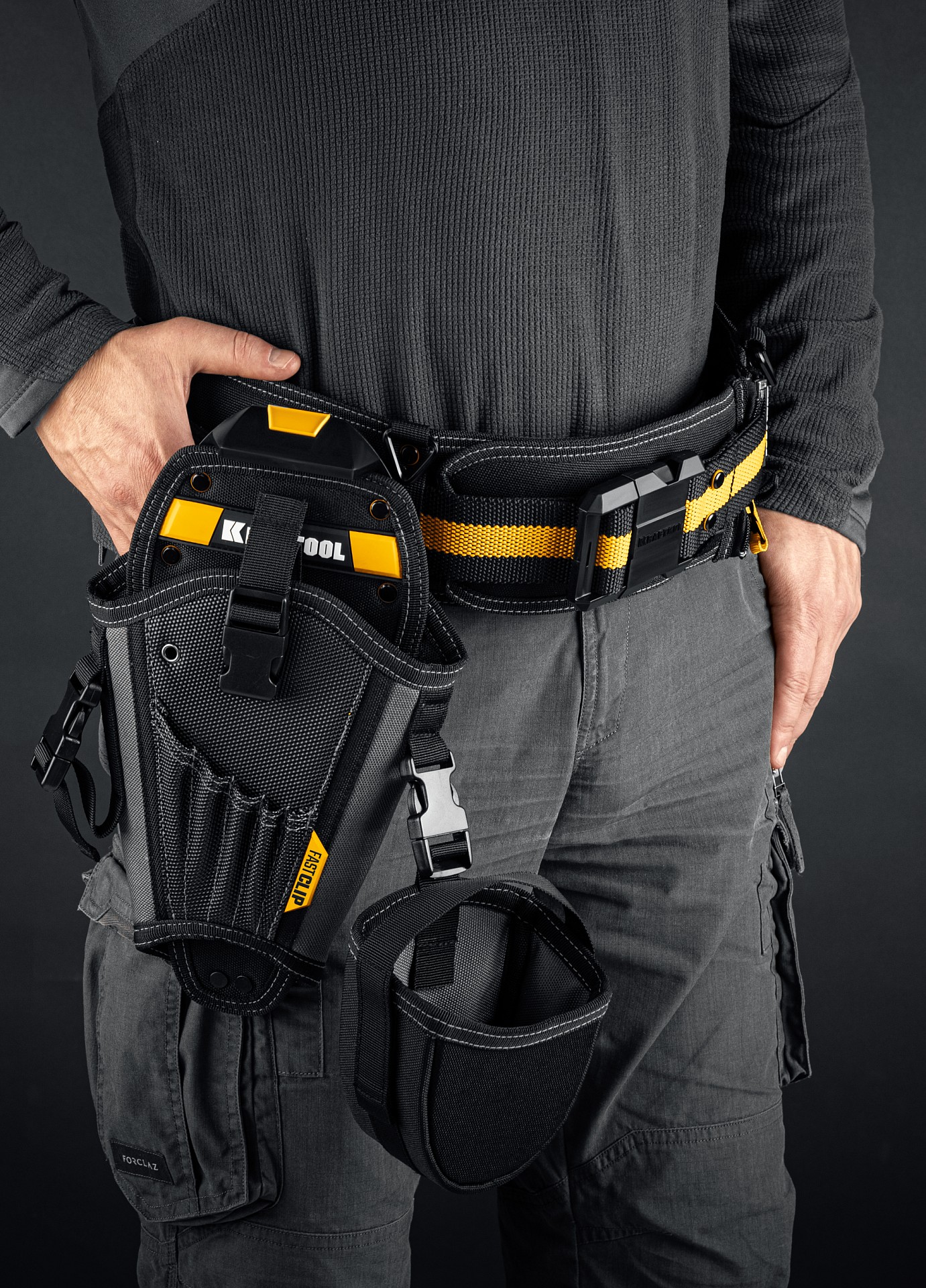 KRAFTOOL KH-5 кобура для шуруповерта с быстросъёмным креплением FastClip, средняя (38769)