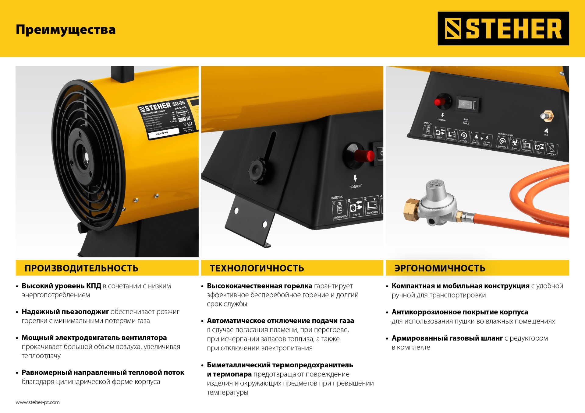 STEHER 30 кВт, газовая тепловая пушка (SG-35)