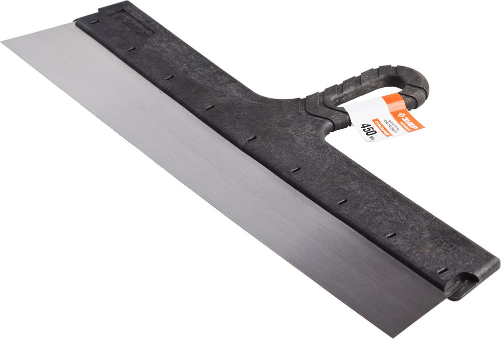 ЗУБР 450 мм, пластиковая ручка, стальной фасадный шпатель (10052-45)
