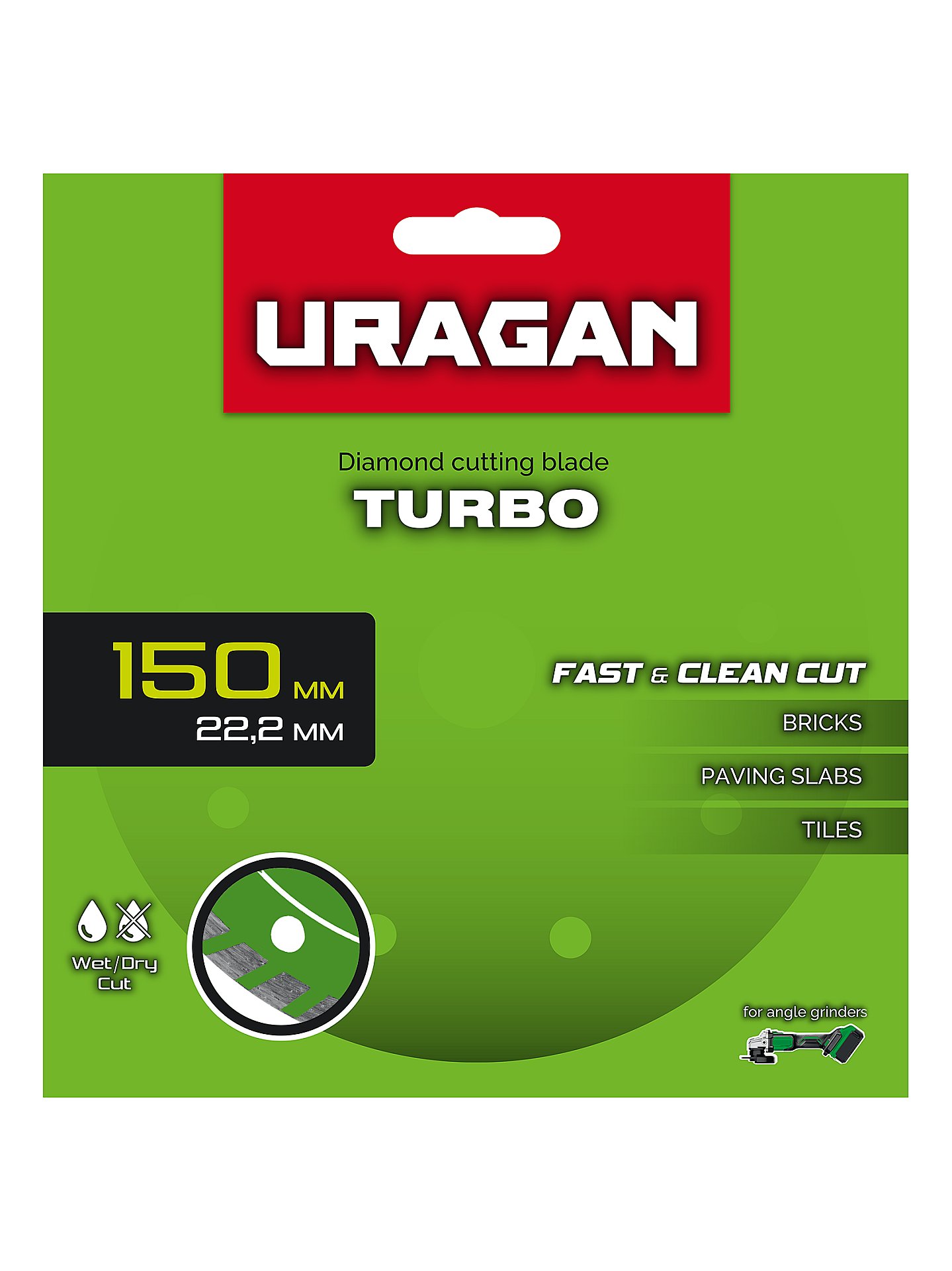 URAGAN TURBO 150 мм, диск алмазный отрезной сегментированный (36706-150)