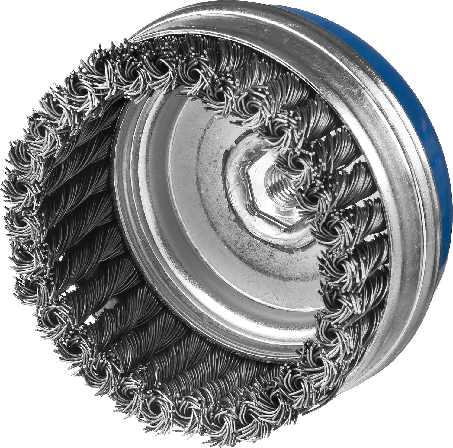 ЗУБР 120 мм, жгутированная стальная проволока 0.8 мм, усиленная чашечная щетка-крацовка для УШМ, Профессионал (35271-120)