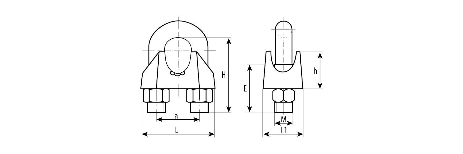 ЗУБР DIN 741, 8 мм, 60 шт, зажим троса, Профессионал (4-304415-08)