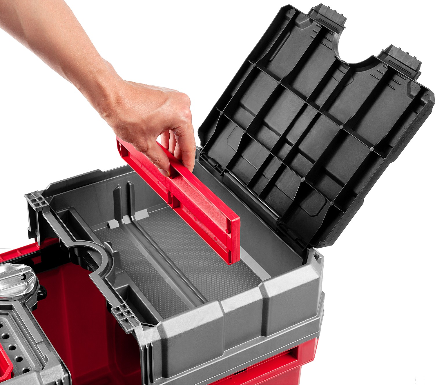 ЗУБР МЕГАБОКС-24, 616 х 378 х 415 мм, (24″), пластиковый ящик-тележка для инструментов, Профессионал (38133-24)