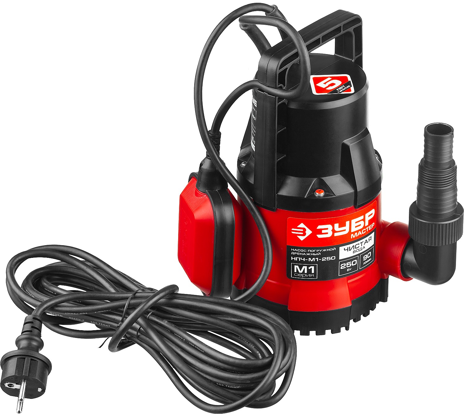 ЗУБР 250 Вт, дренажный насос с минимальным уровнем откачки (НПЧ-М1-250)