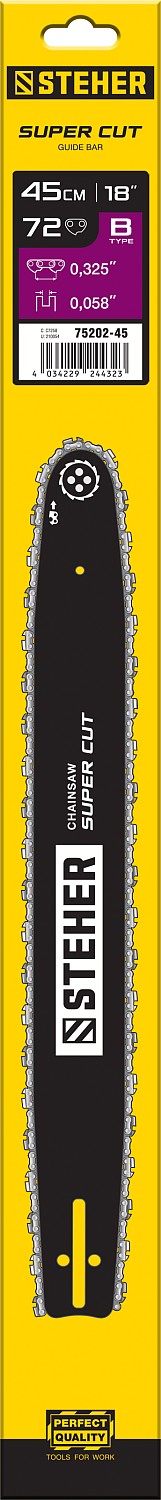 STEHER type B, шаг 0.325″, паз 1.5 мм, 45 см, шина для бензопил (75202-45)