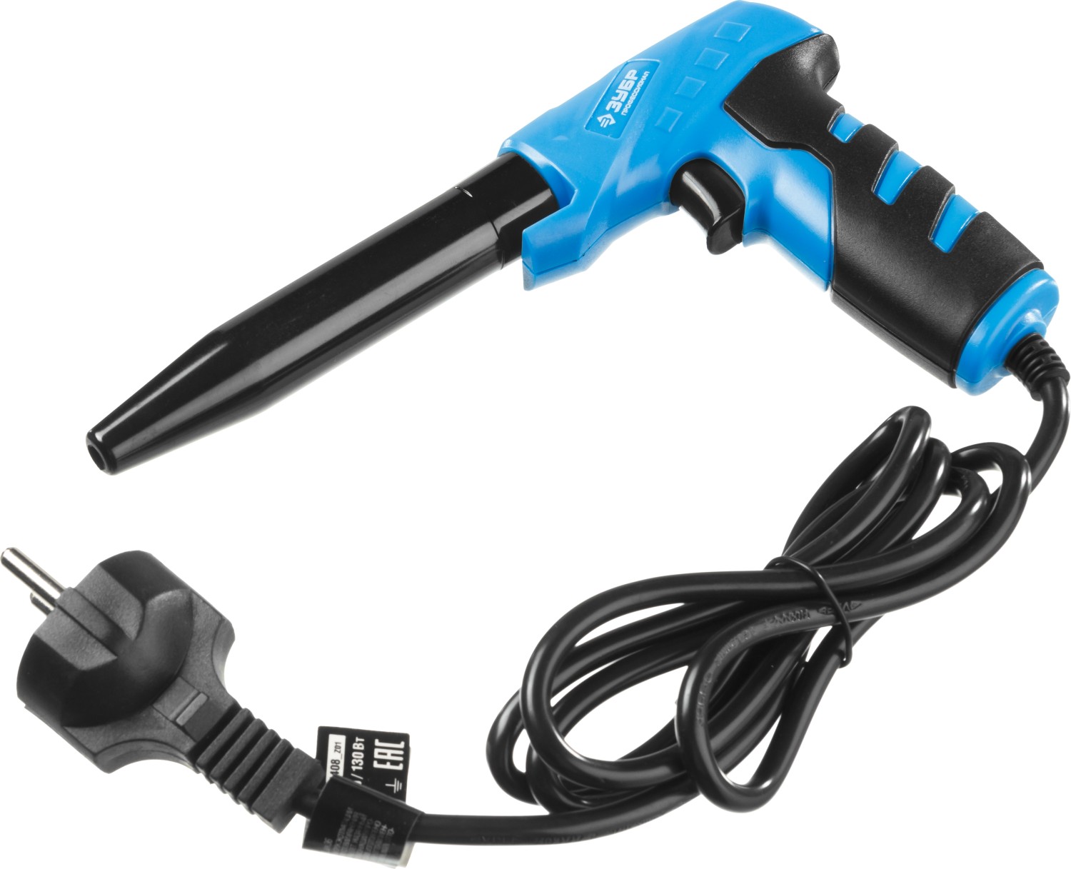 ЗУБР ТУРБО 30/ 130 Вт, конус, керамический нагреватель, электропаяльник с пистолетной рукояткой, Профессионал (55408)