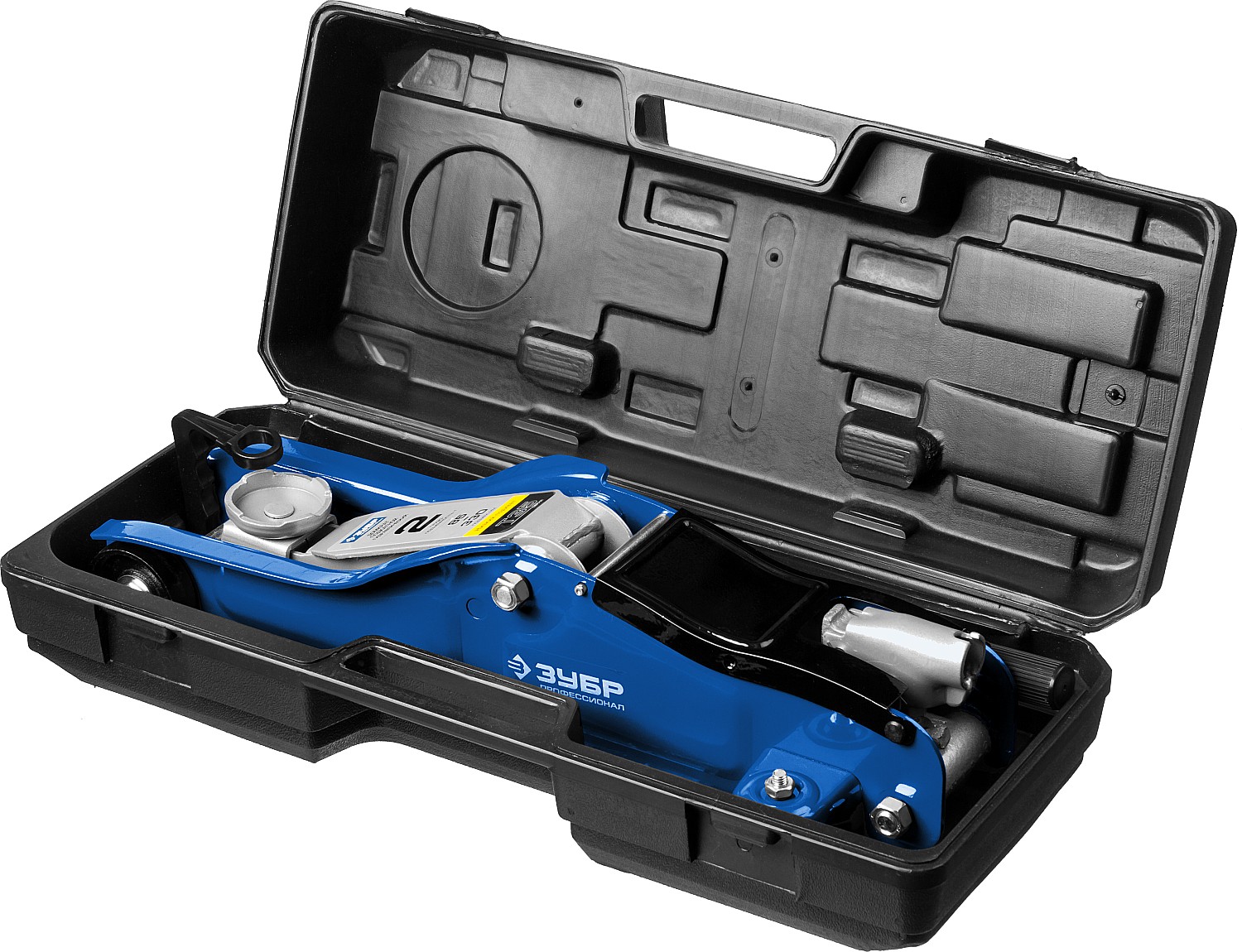 ЗУБР Т-35, 2 т, 85 - 330 мм, подкатной домкрат с низким подхватом в кейсе, Профессионал (43056-2-K)