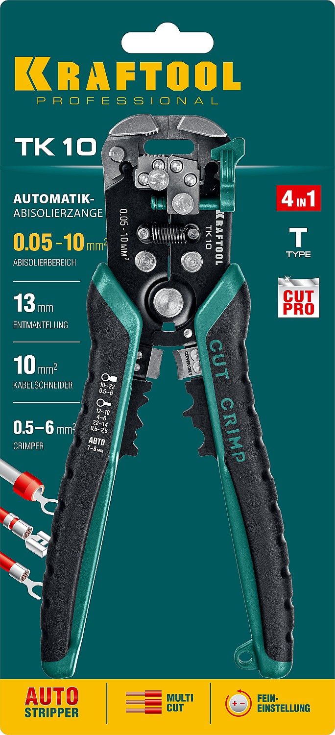 KRAFTOOL TK-10, 0.05 - 10 мм2, автоматический стриппер (22639)