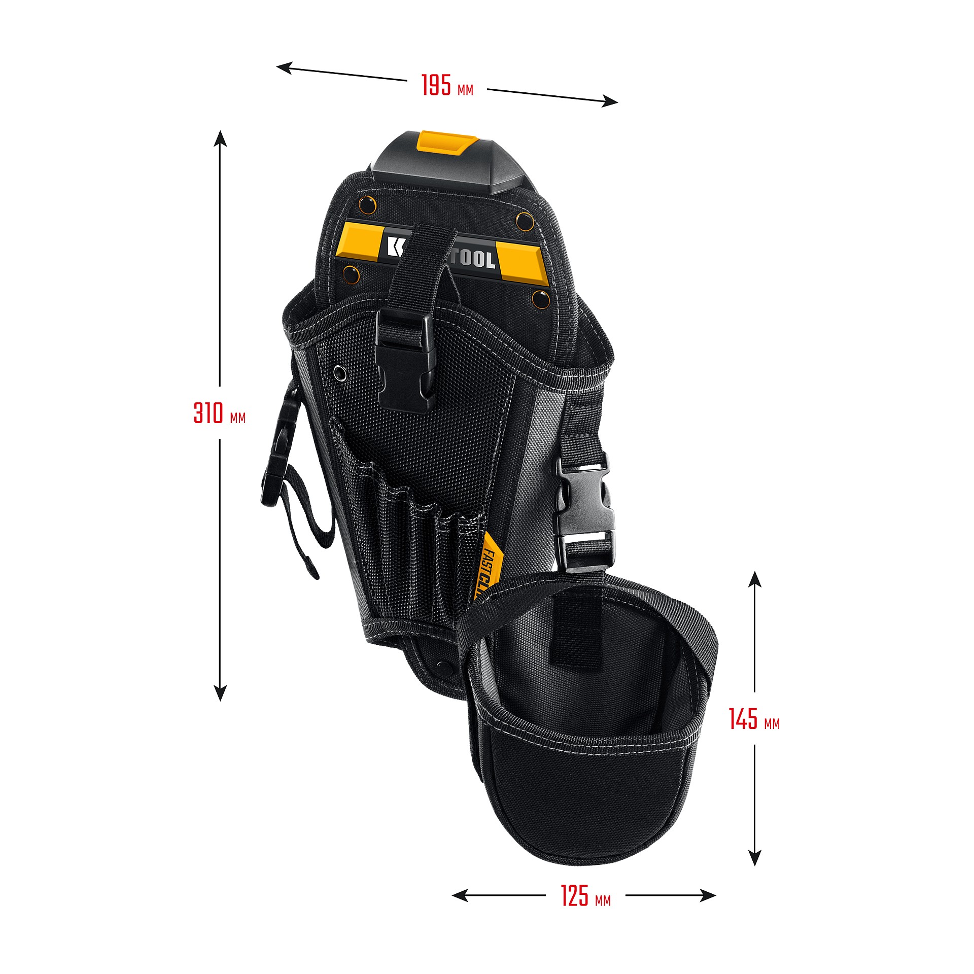 KRAFTOOL KH-5 кобура для шуруповерта с быстросъёмным креплением FastClip, средняя (38769)