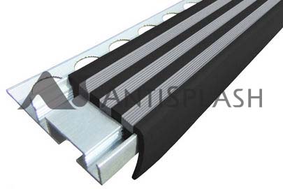 Профили закладные алюминиевые «SafeStep» черно-серый (тип 2), 2,4 м