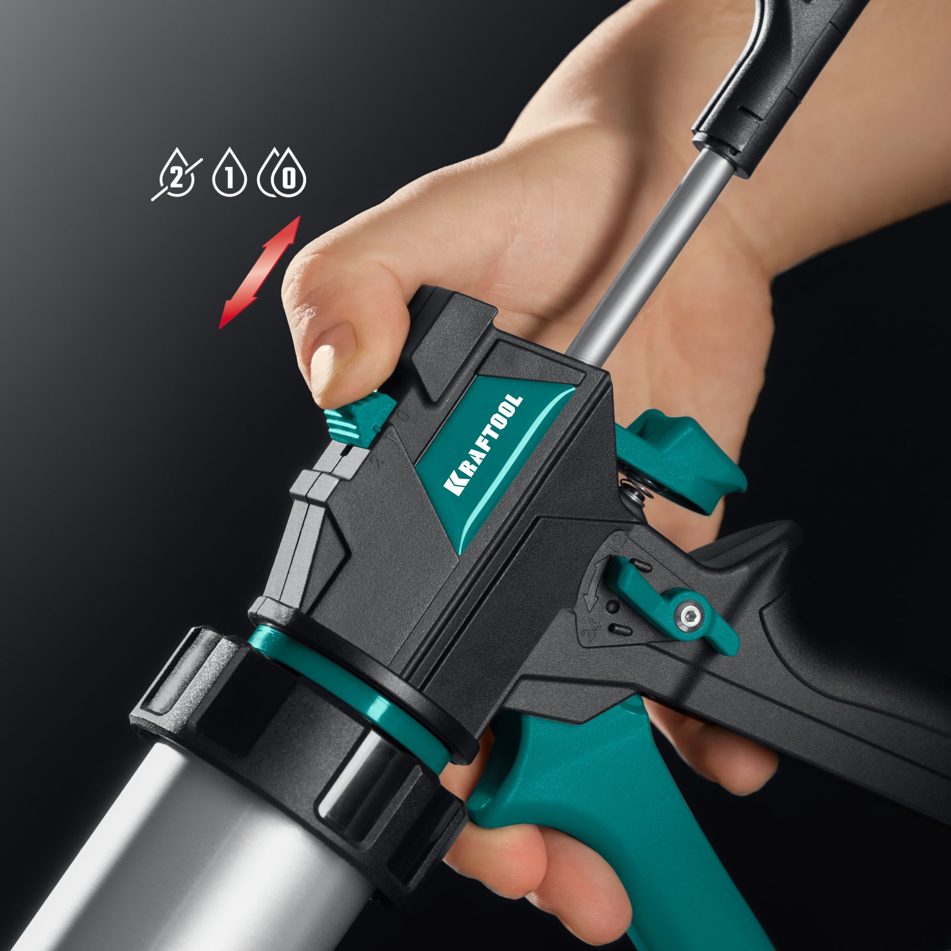 KRAFTOOL ULTRA 600 мл, прямой забор, регулировка силы давления, вариативная антикапельная система, закрытый пистолет для герметикаа (06677-60)