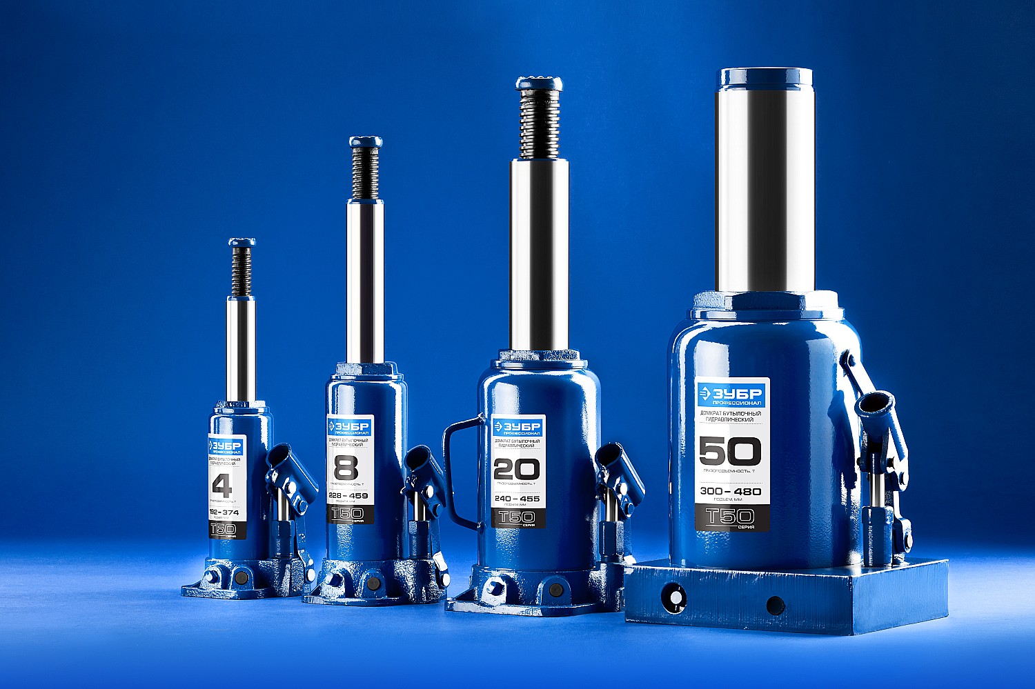 ЗУБР 20 т, 240 - 455 мм, бутылочный гидравлический домкрат, Профессионал (43060-20)