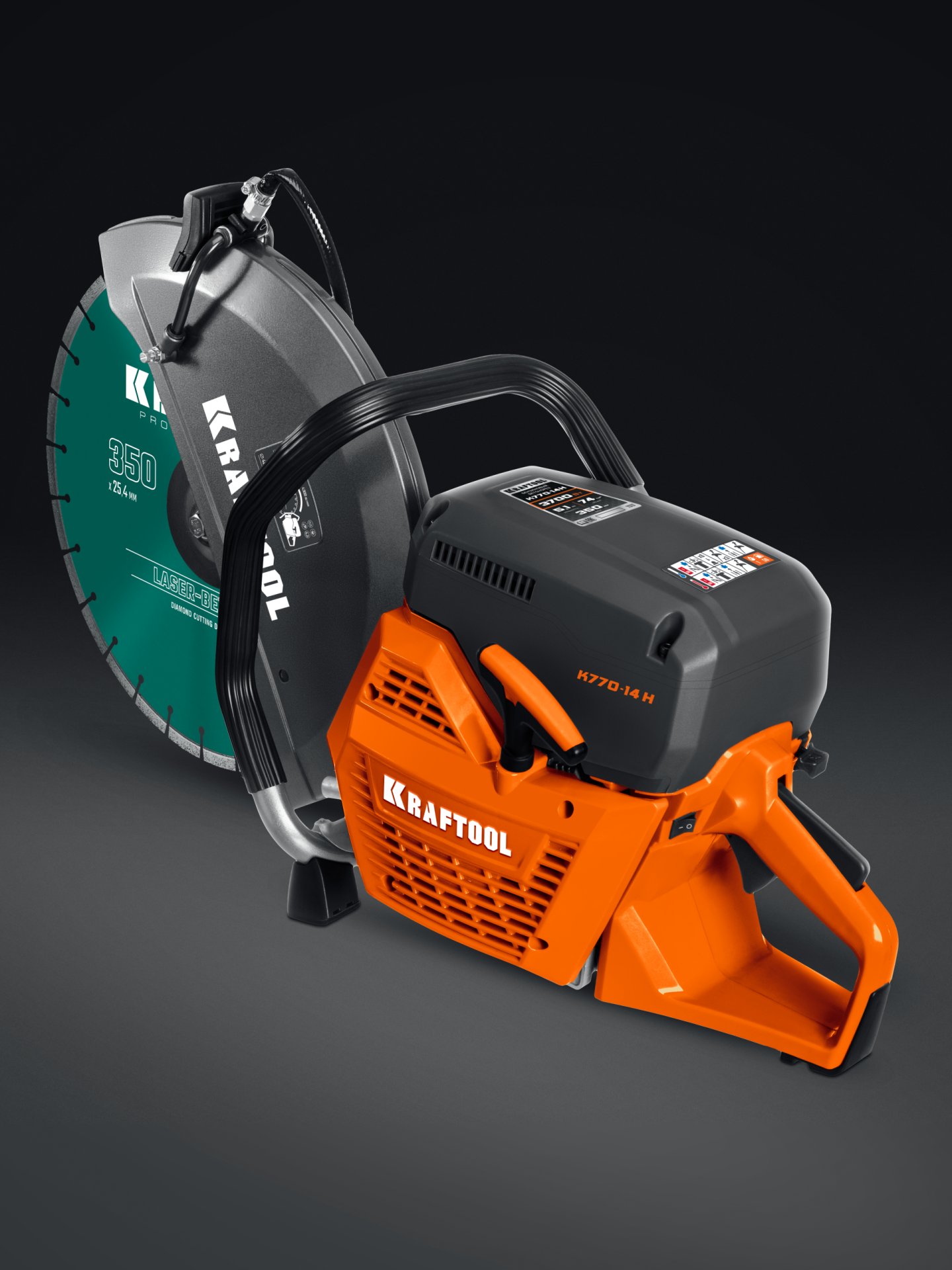 KRAFTOOL 3700 Вт, 350 мм, диск в комплекте, бензорез по бетону (бетонорез) (K770-14 H)