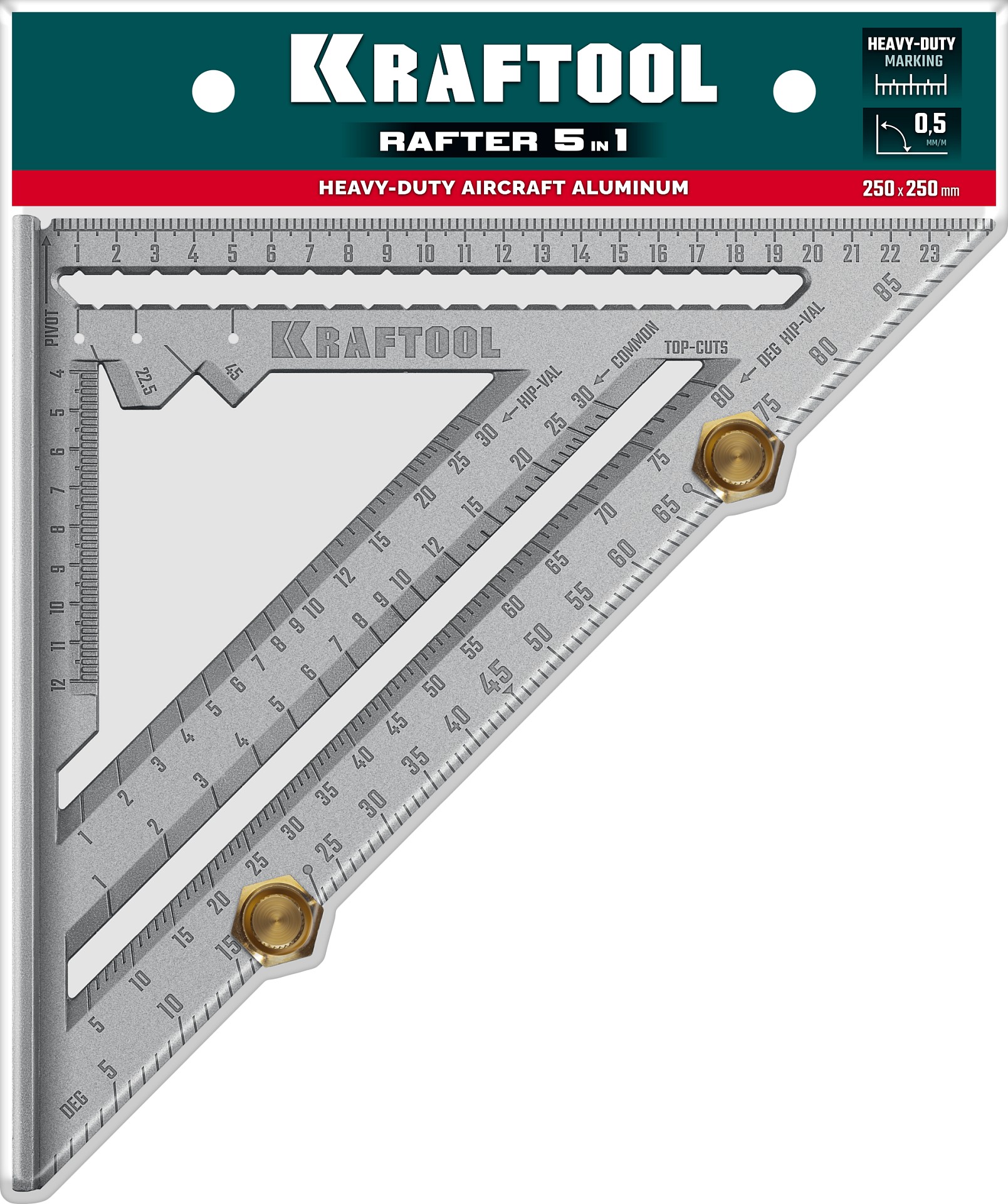 KRAFTOOL 250 мм, 5-в-1, Высокоточный кровельный угольник (3441-25)