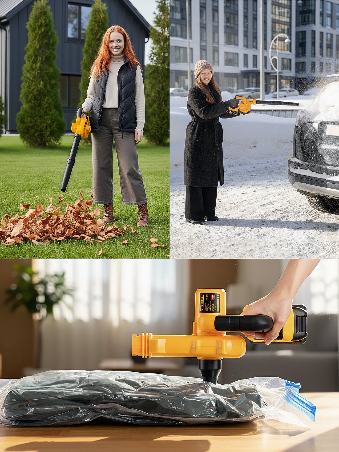 STEHER 20 В, 200 м3/ч, 1 АКБ LMS (2 Ач), воздуходувка-пылесос аккумуляторная (BLB-200-21)