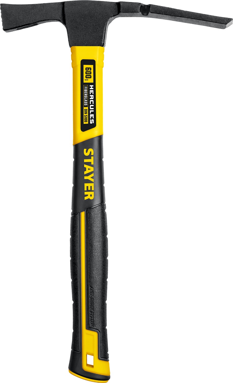 STAYER Hercules, 600 г, молоток каменщика с фиберглассовой рукояткой, Professional (20161)