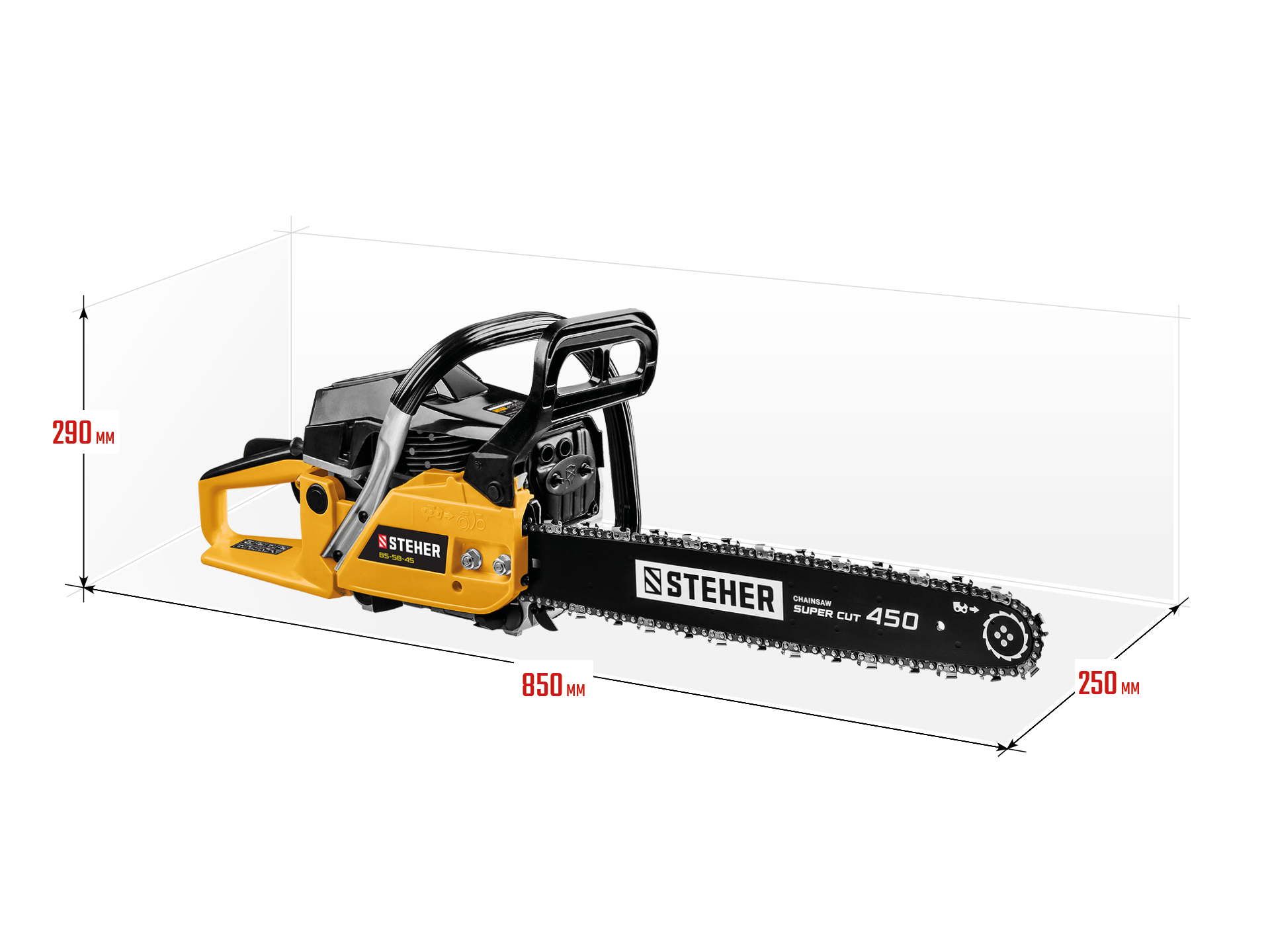 STEHER 58 см3, 45 см, бензопила (BS-58-45)