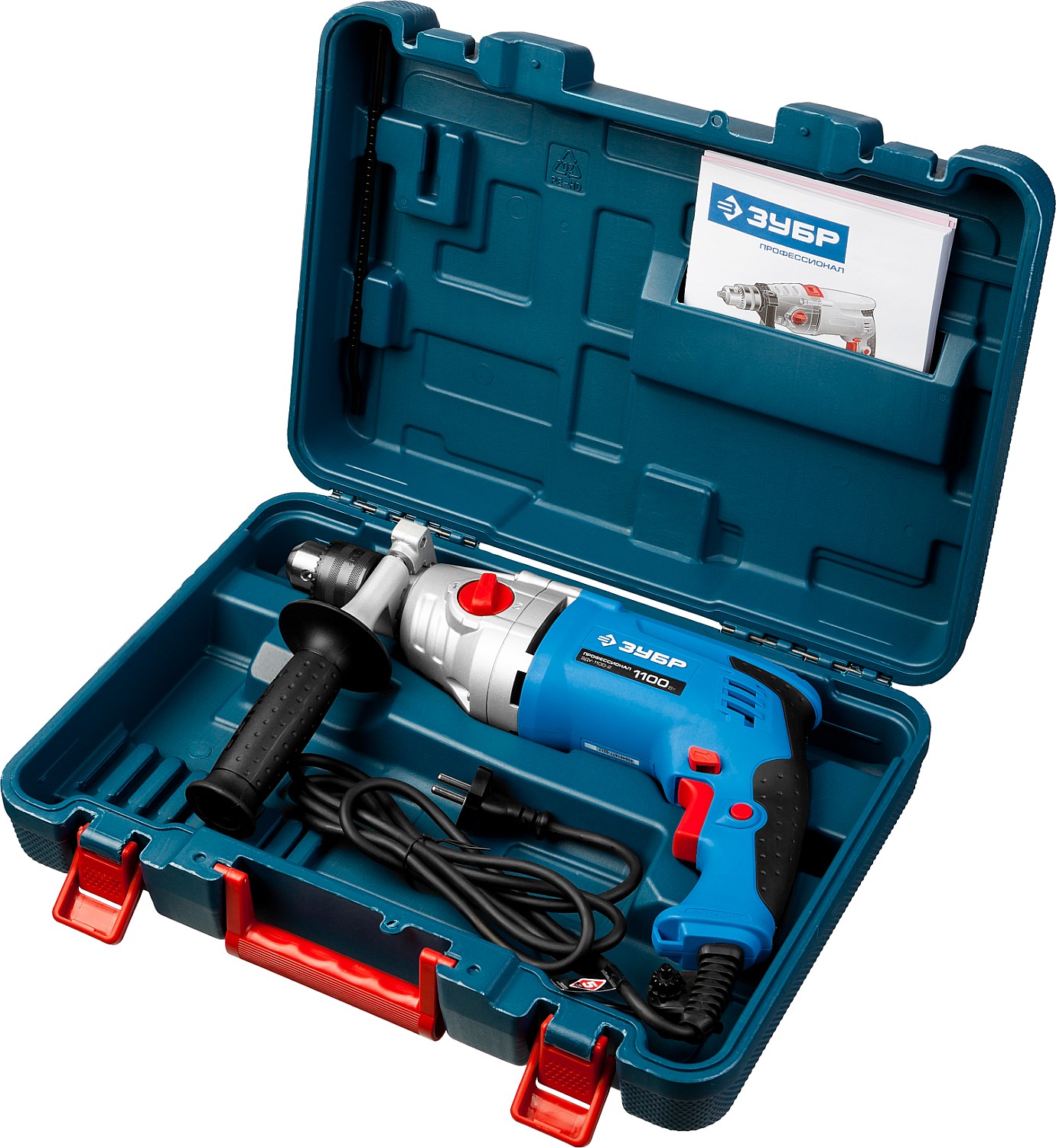 ЗУБР 1100 Вт, 13 мм, 2 скорости, ударная дрель, мет. корпус, Профессионал (ЗДУ-1100-2 ЭРМКМ2)