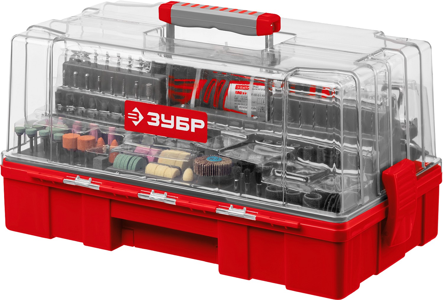 ЗУБР 242 предмета, 130 Вт, набор мини-насадок с гравером (ЗГ-130ЭК H242)