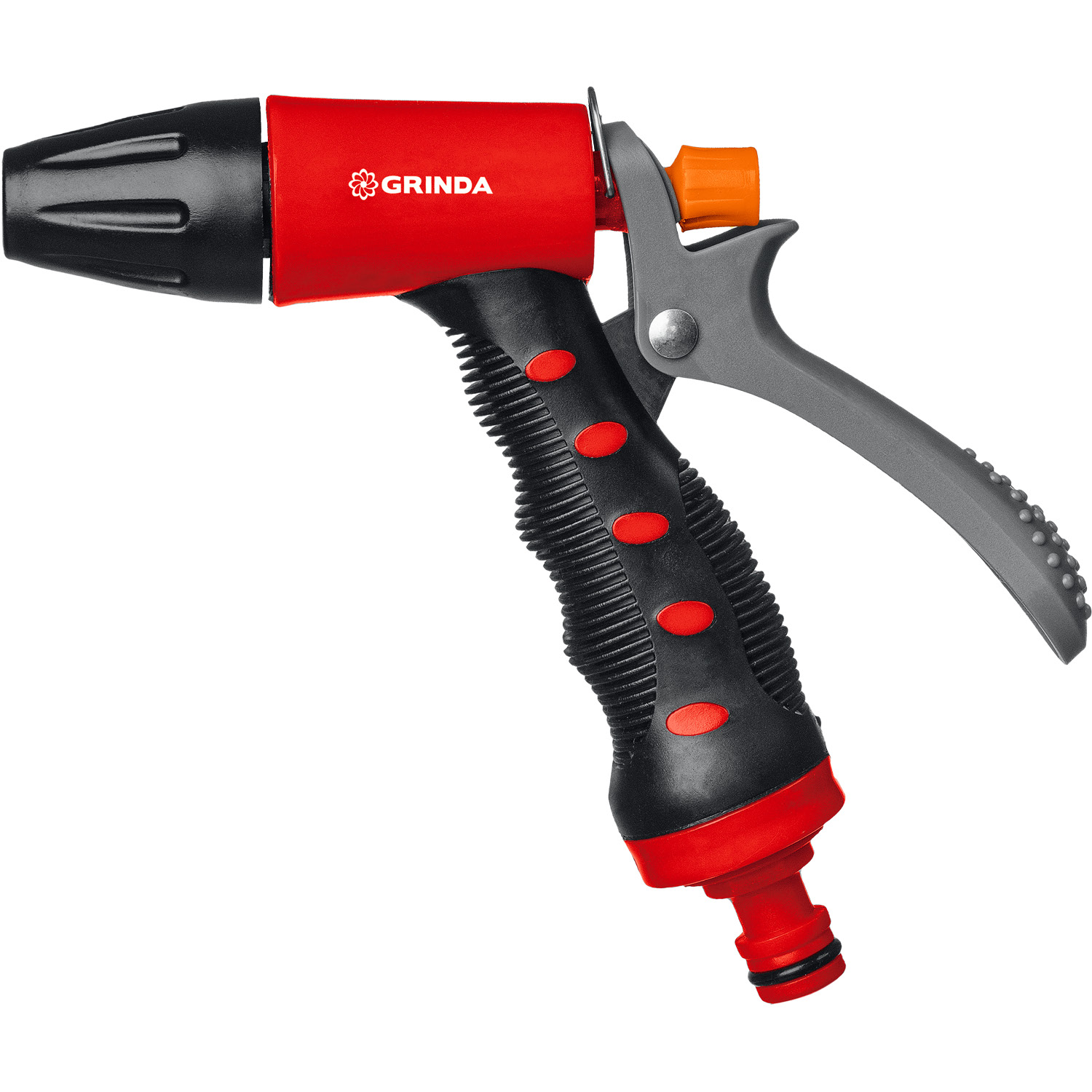 GRINDA T-R, плавная регулировка, курок сзади, пластиковый с TPR, поливочный пистолет (8-427186)