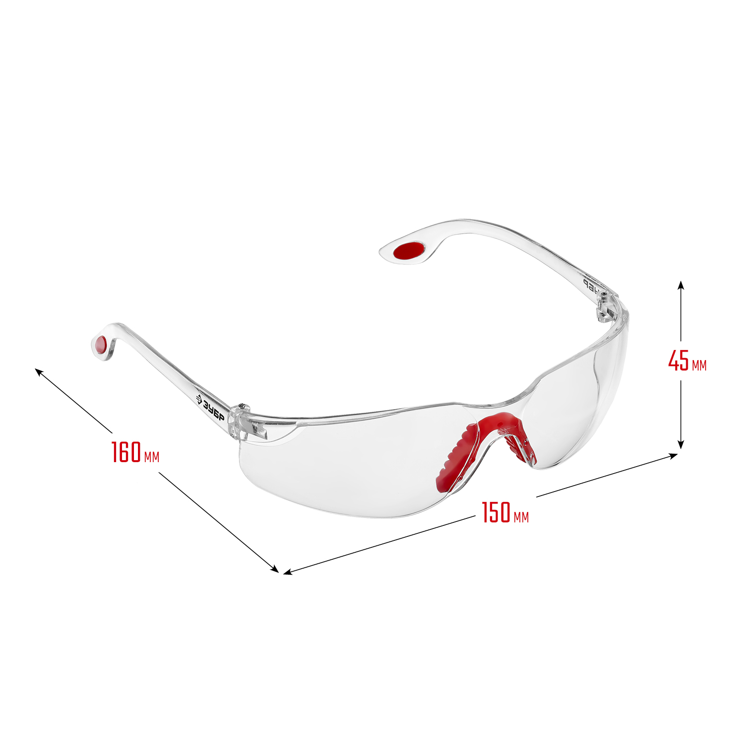 ЗУБР СПЕКТР 3, открытого типа, прозрачные, широкое моностекло, защитные очки (110315)