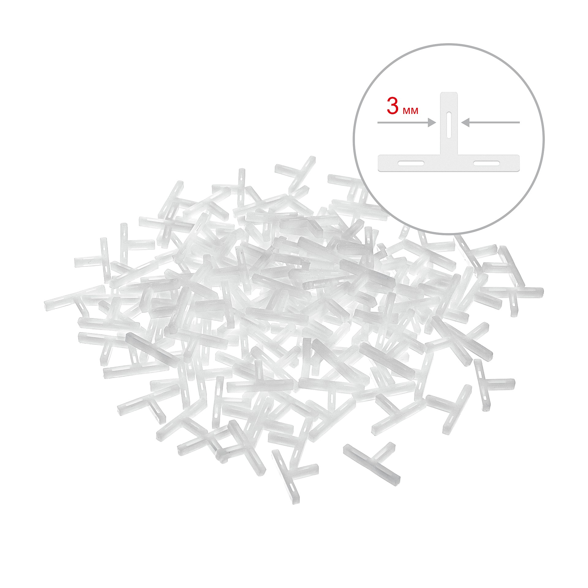 ЗУБР 3 мм, 150 шт, Т-образные, крестики для плитки (33813-3)