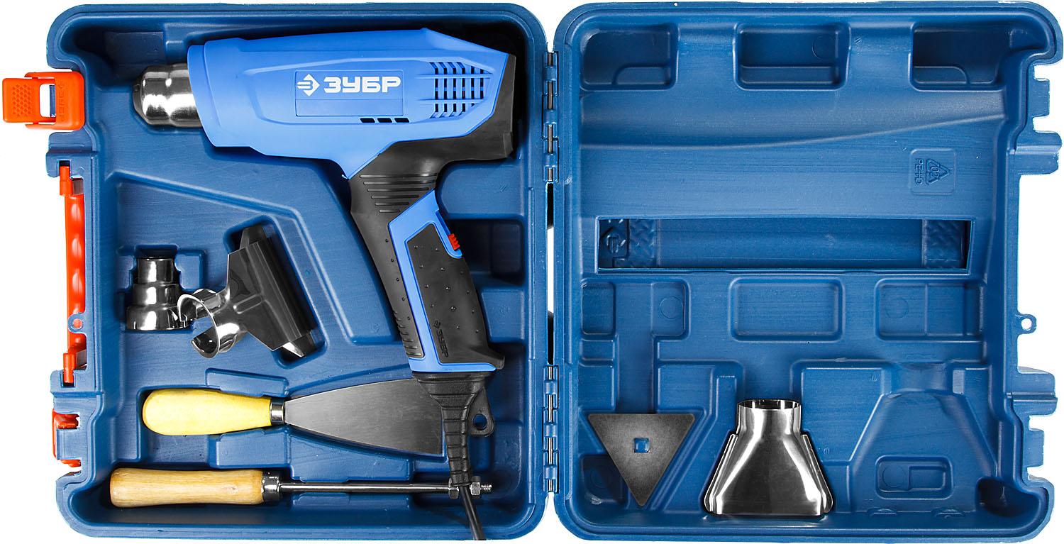 ЗУБР 2000 Вт, технический фен, дисплей, кейс, Профессионал (ФТ-П2000 М2ДК)