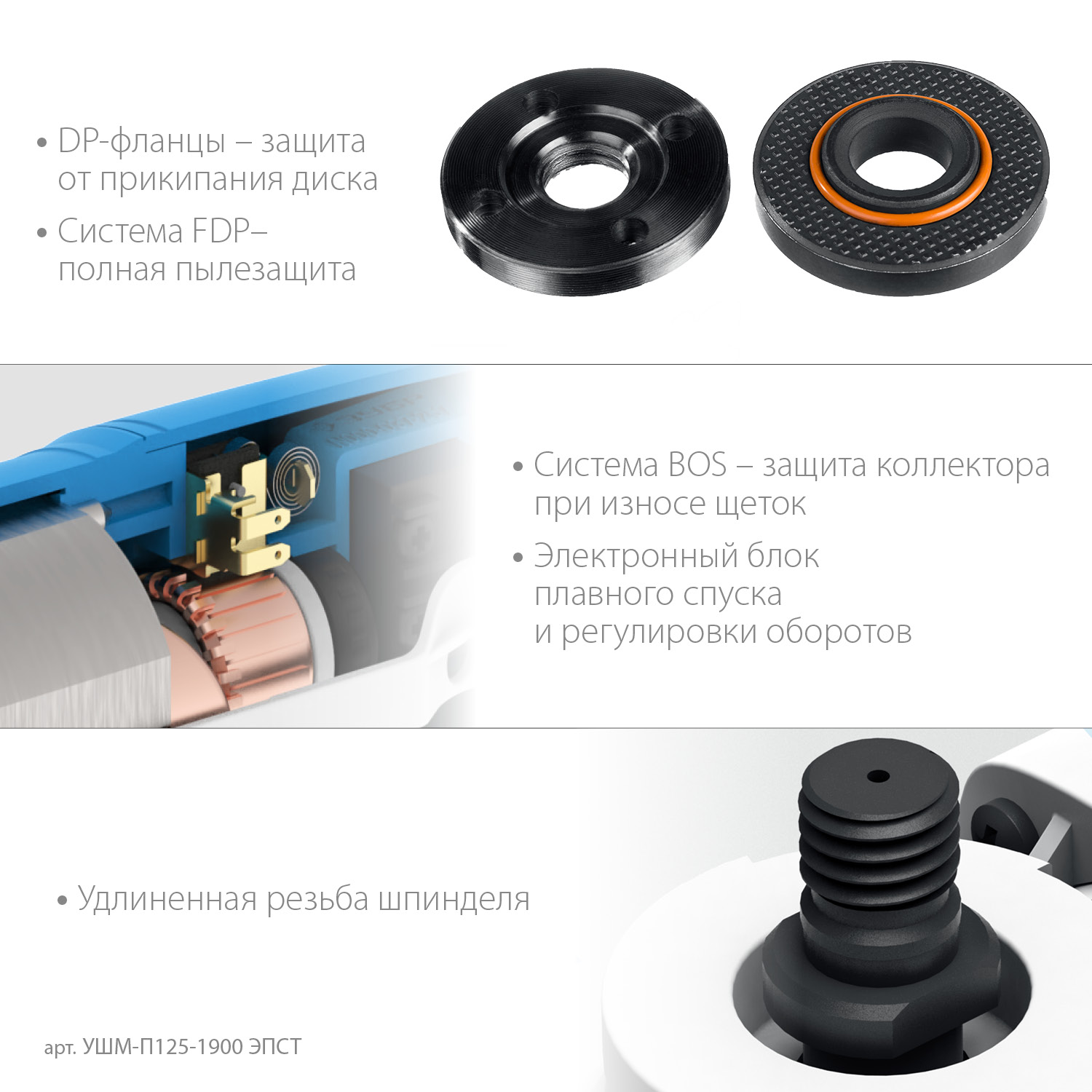 ЗУБР 1900 Вт, d125 мм, УШМ, регулировка оборотов, Профессионал (УШМ-П125-1900 ЭПСТ)