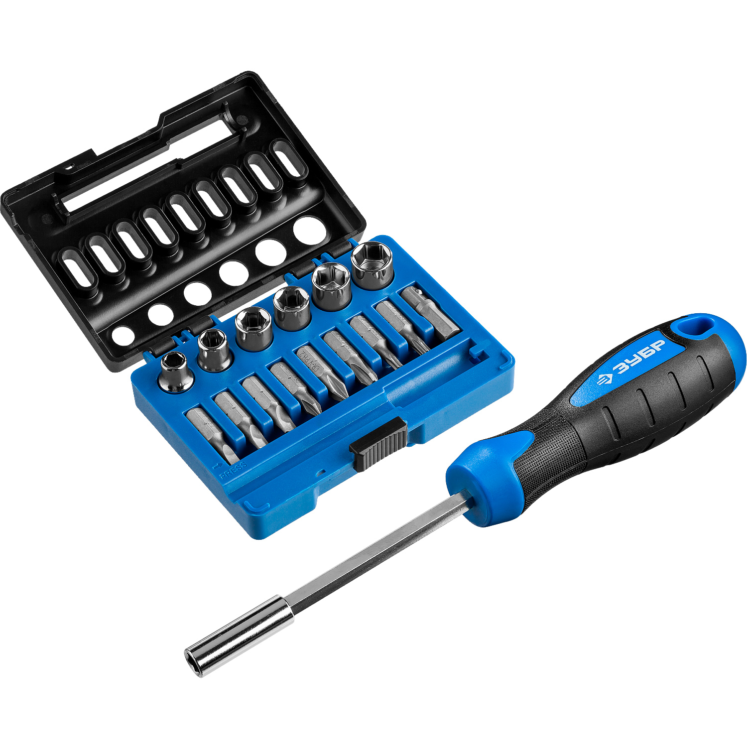 ЗУБР отвертка-битодержатель с насадками, Профессионал (25216)