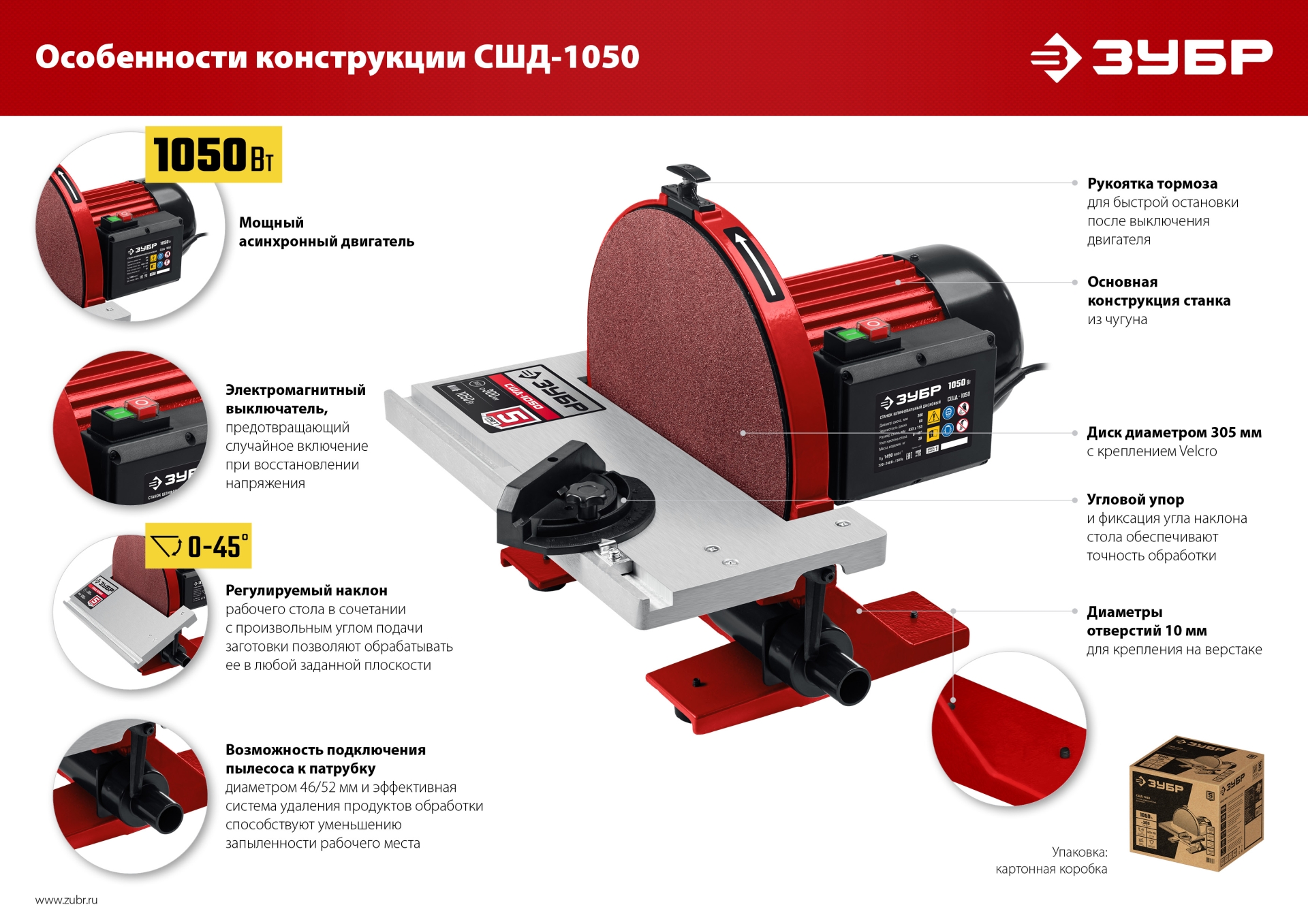 ЗУБР d 305 мм, 1050 Вт, шлифовальный дисковый станок (СШД-1050)