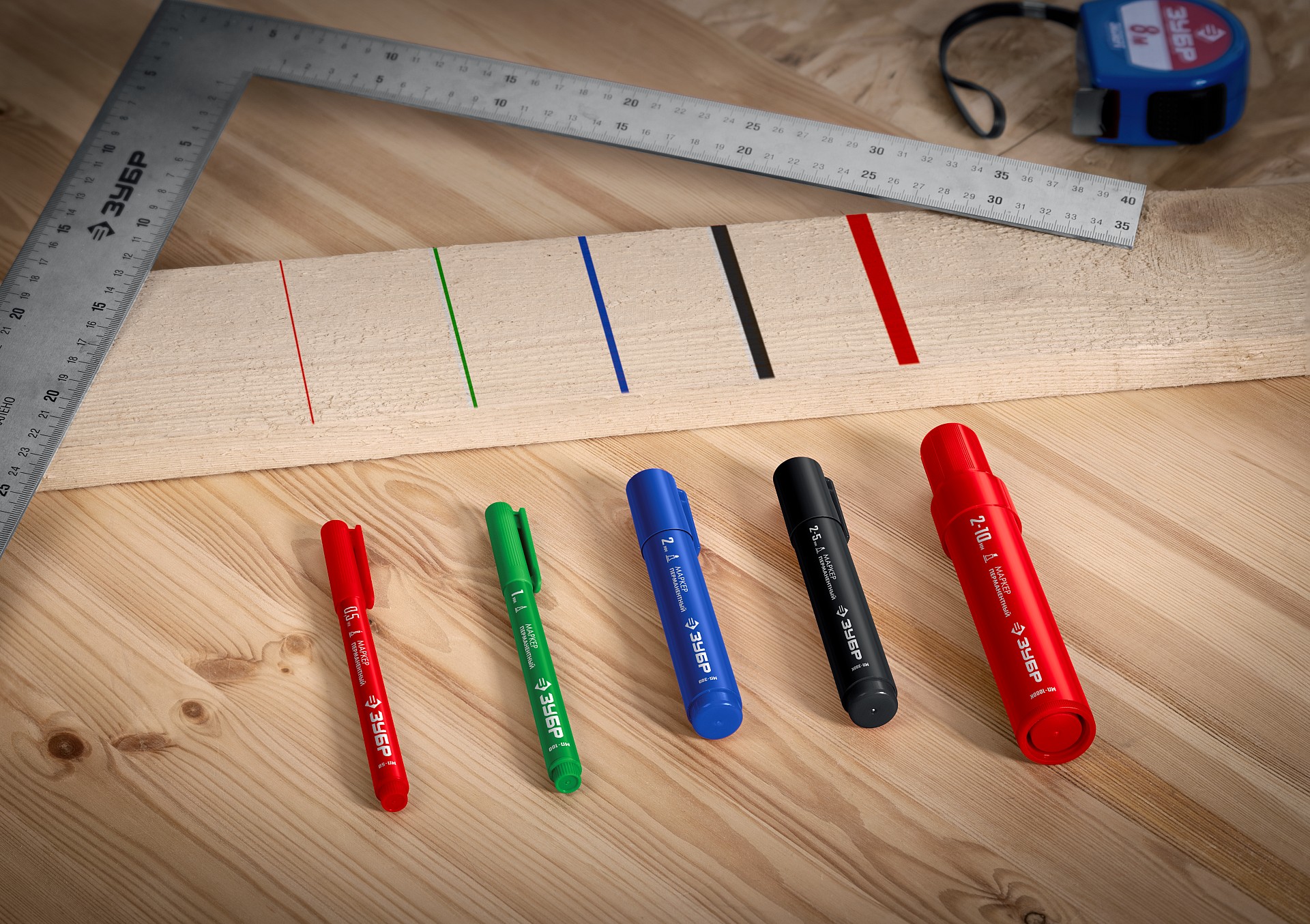 ЗУБР МП-100 красный, 1 мм перманентный маркер (06320-3)