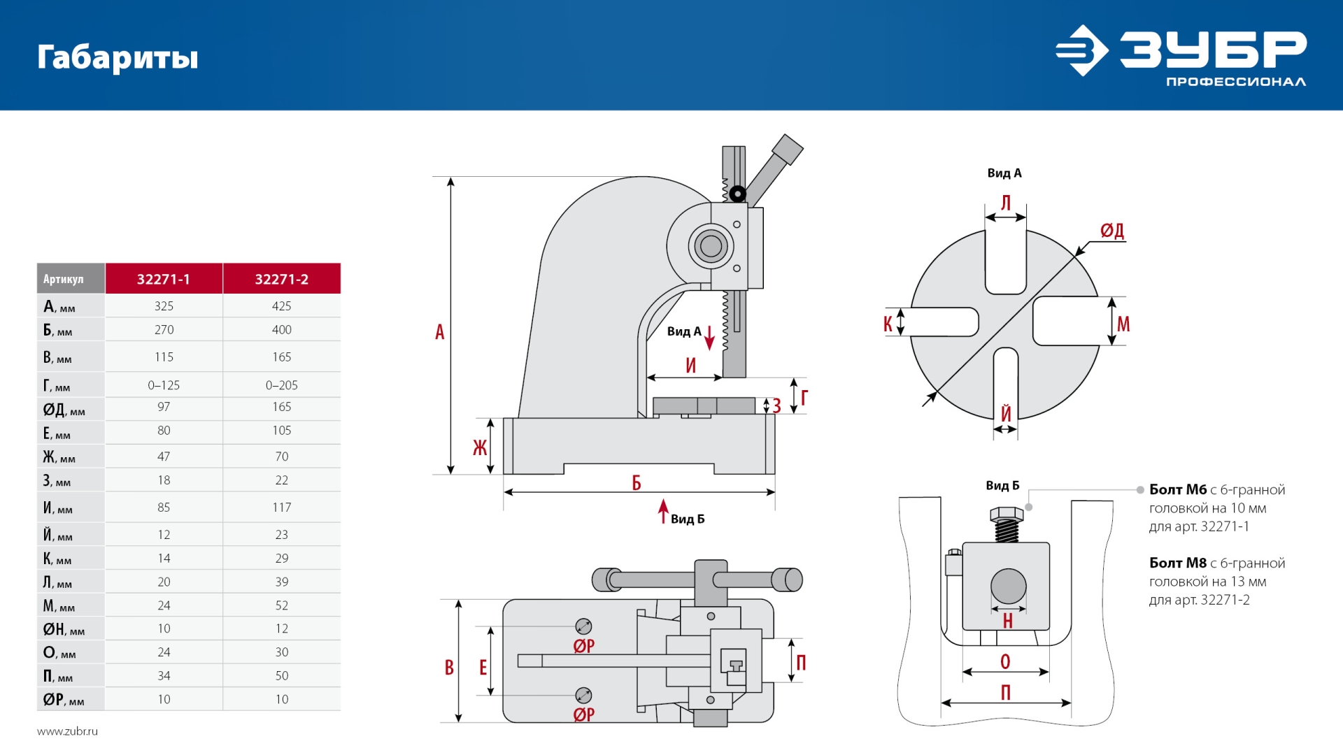 ЗУБР РП-1, 1 т, реечный пресс (32271-1)
