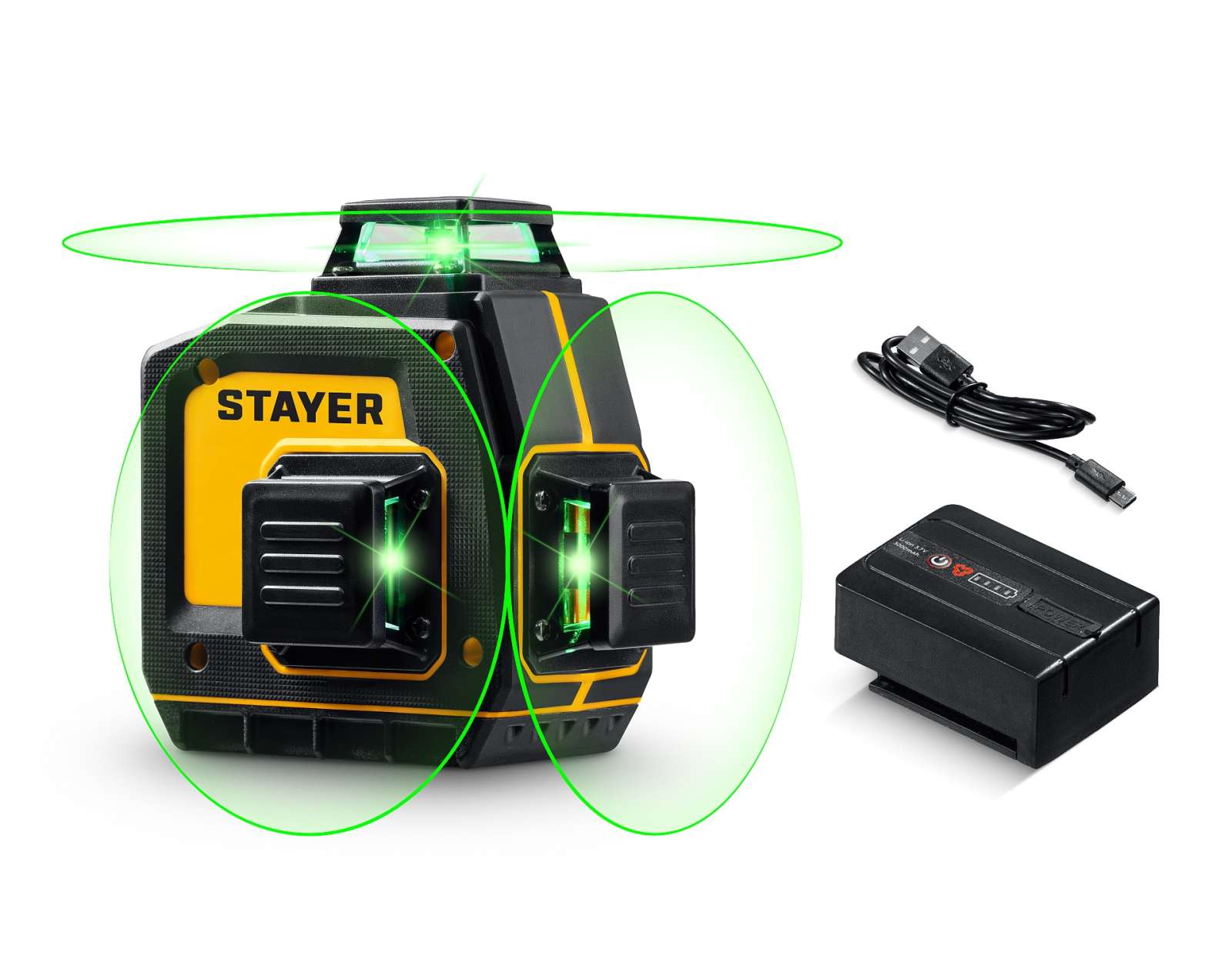 STAYER SL-3D, 50м, точн. +/-0,5 мм/м, зеленый лазерный нивелир (34963)