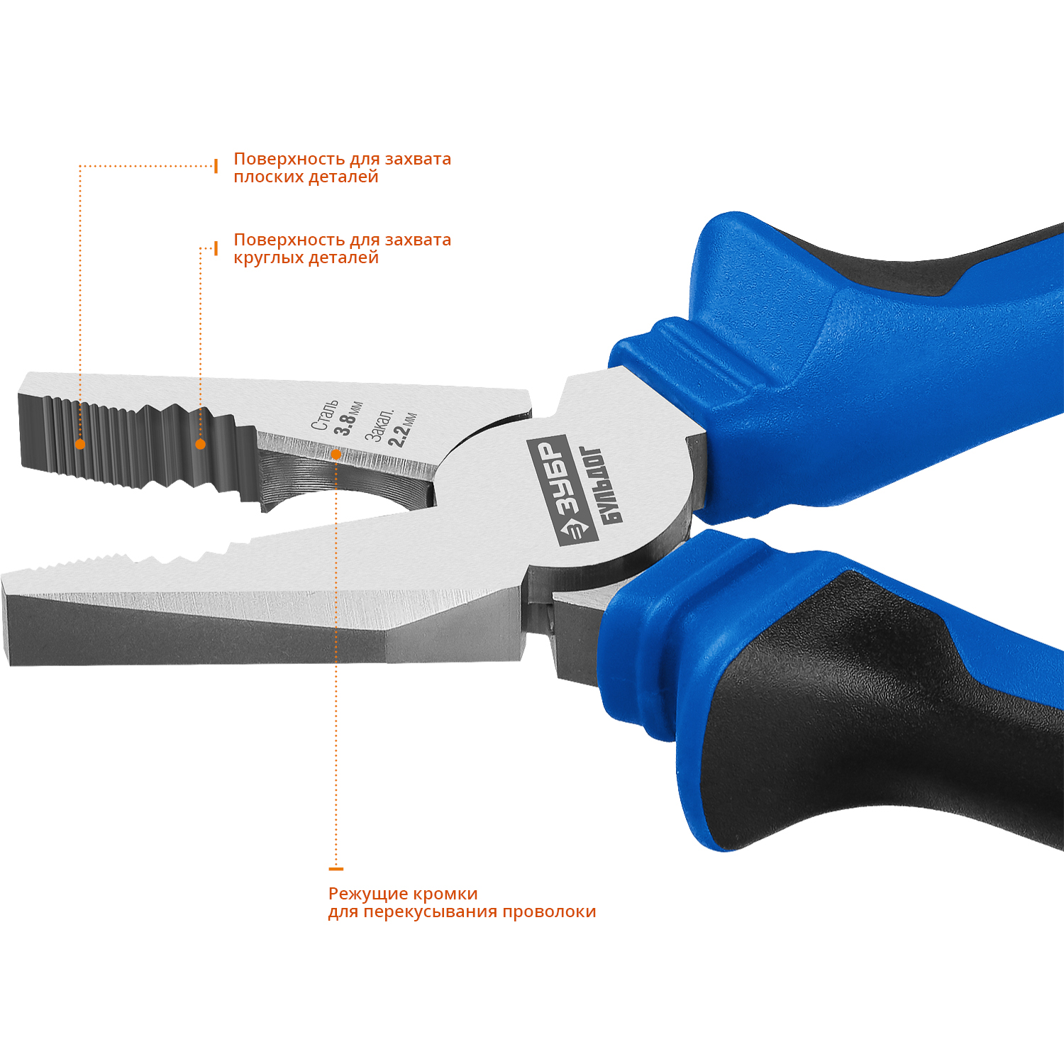 ЗУБР 200 мм, плоскогубцы, Профессионал (2201-1-20)