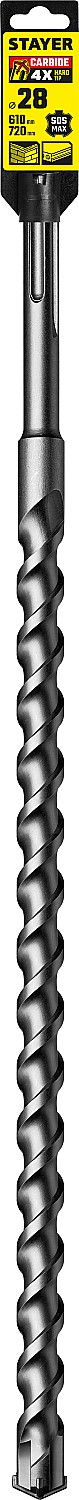 STAYER Hercules-4Х, 28 x 610/720 мм, SDS-max бур, Professional (29370-610-28)