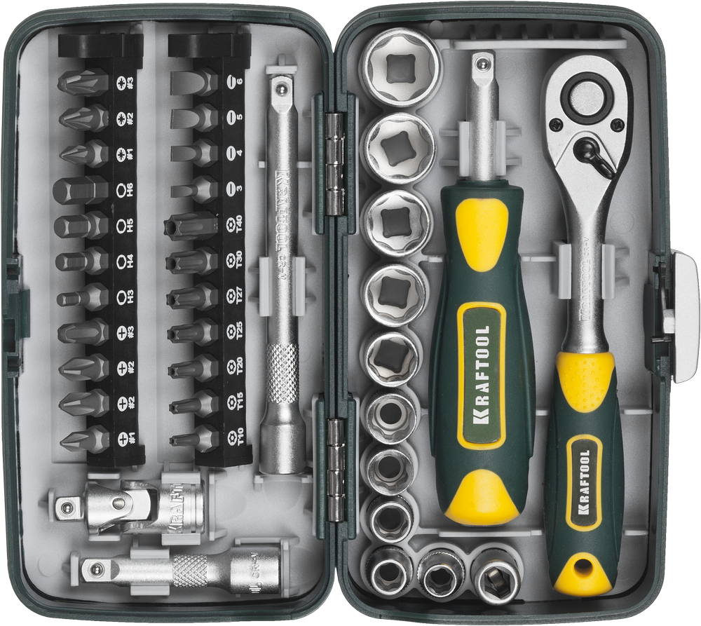 KRAFTOOL X-Drive 38, 38 предм., универсальный набор инструмента (27970-H38)