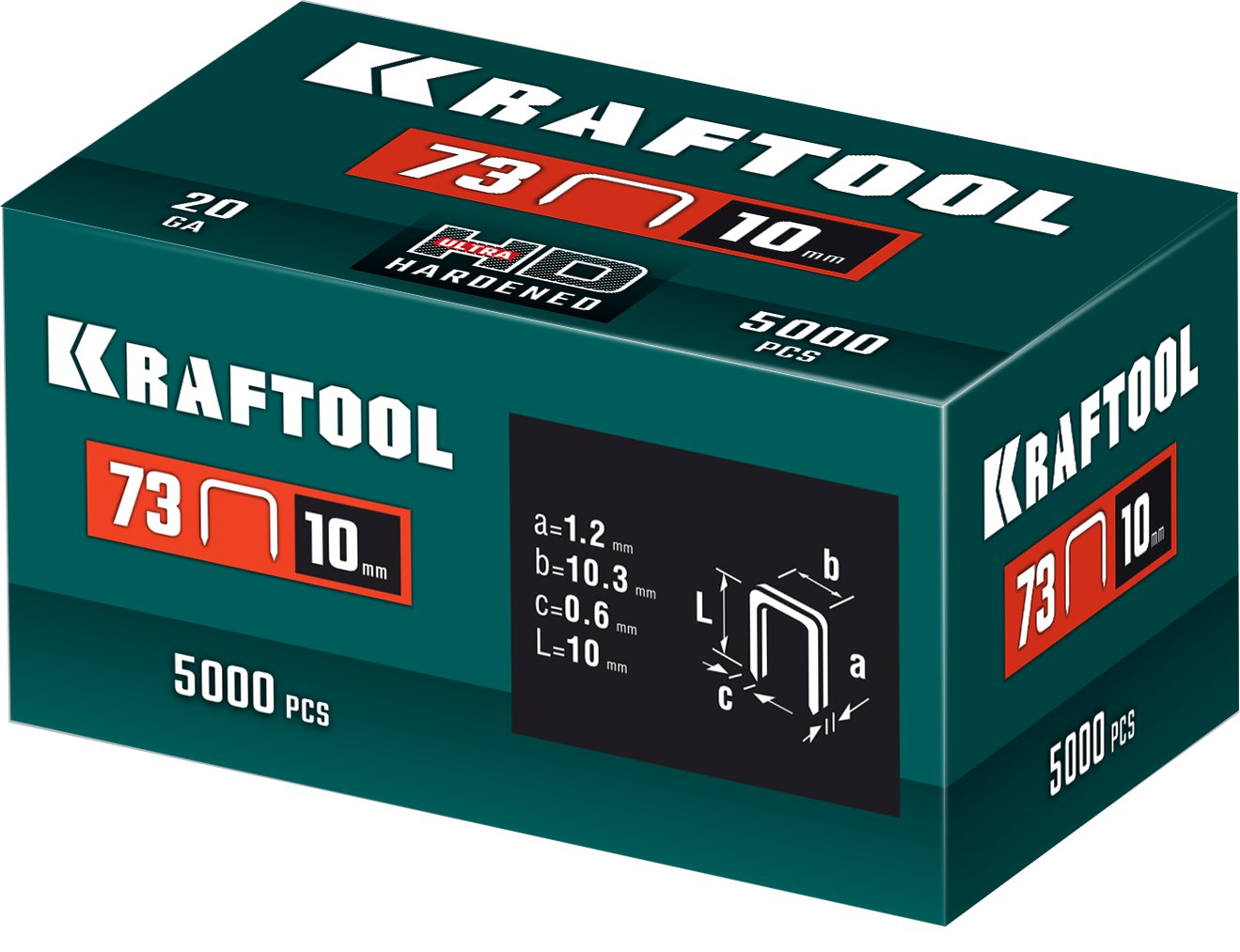 KRAFTOOL скобы тип 73, 10 мм, калибр 20GA. 5000 шт (31773-10)