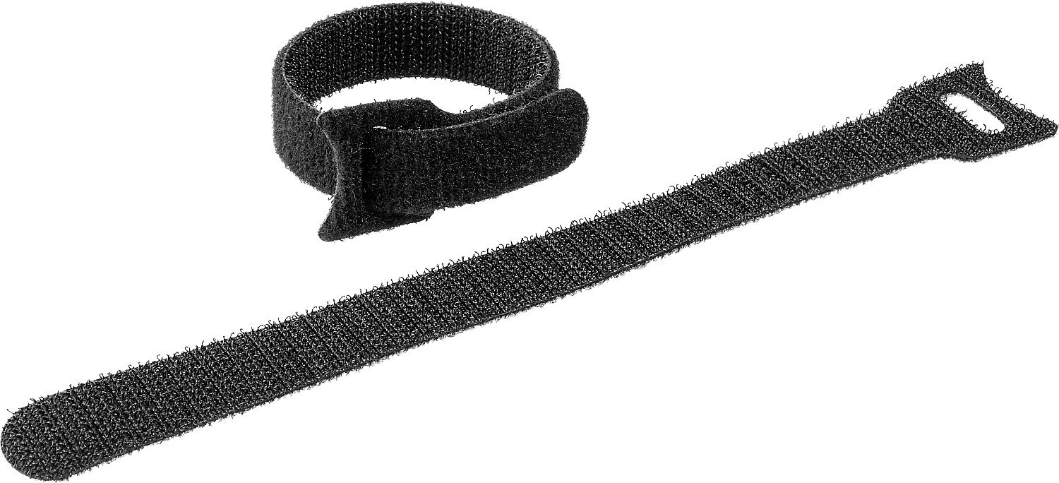 ЗУБР ВЕЛЬКРО, 16 x 210 мм, нейлон РА66, 100 шт, черные, кабельные стяжки-липучки, Профессионал (30932-100)