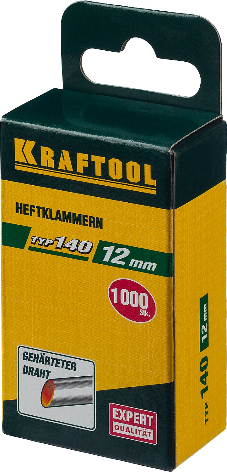KRAFTOOL скобы тип 140 (G/11/57), 12 мм, калибр 20GA. 1000 шт (31680-12)