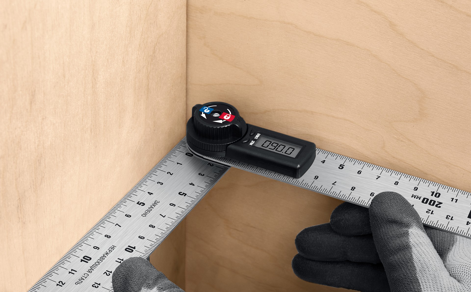 ЗУБР 200 мм, электронный транспортир-угломер, Профессионал (34294)