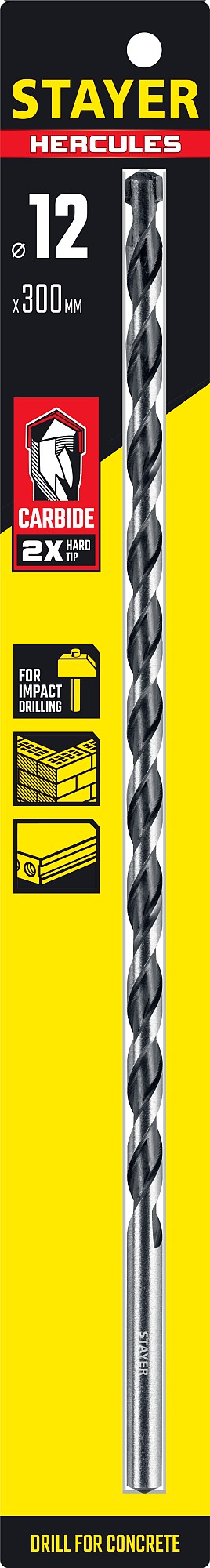 STAYER Hercules, 12 x 300 мм, cверло по бетону, Professional (2915-300-12)