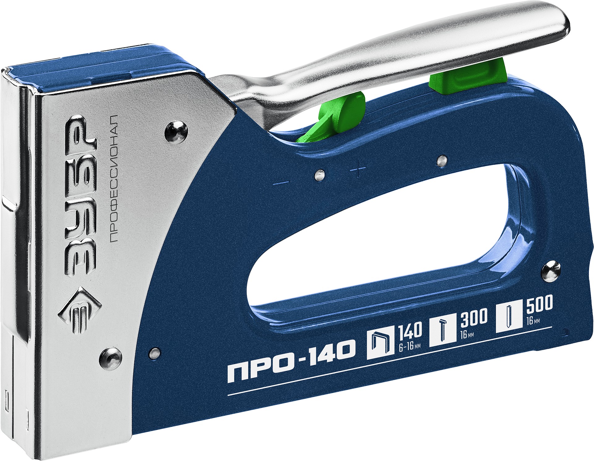 ЗУБР Про-140, скобы тип 140, гвозди тип 300/500, стальной рессорный степлер (4-31573)