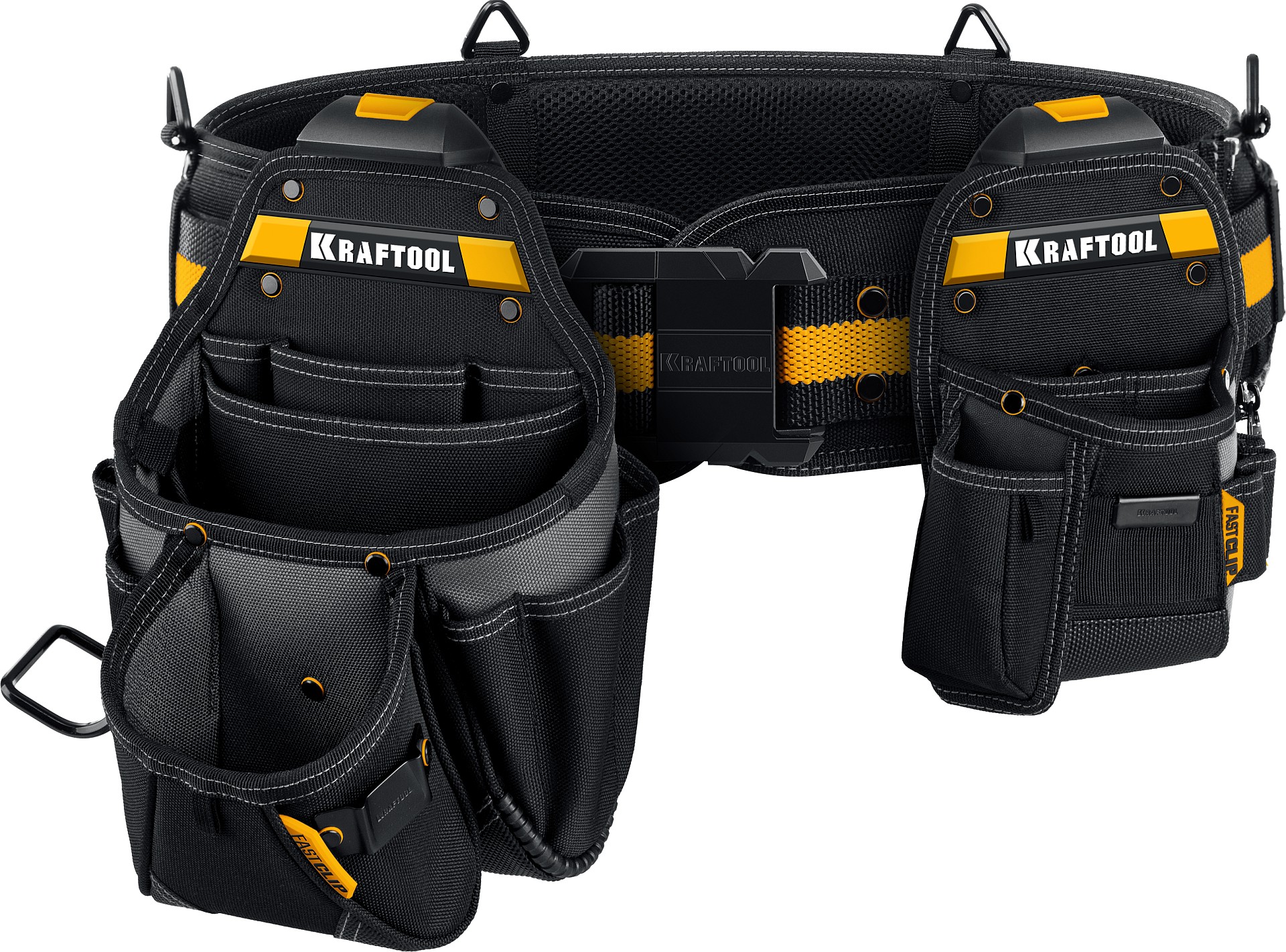 KRAFTOOL KBS-3 пояс монтажника, в комплекте: пояс монтажника, большая сумка, малая сумка (38762)