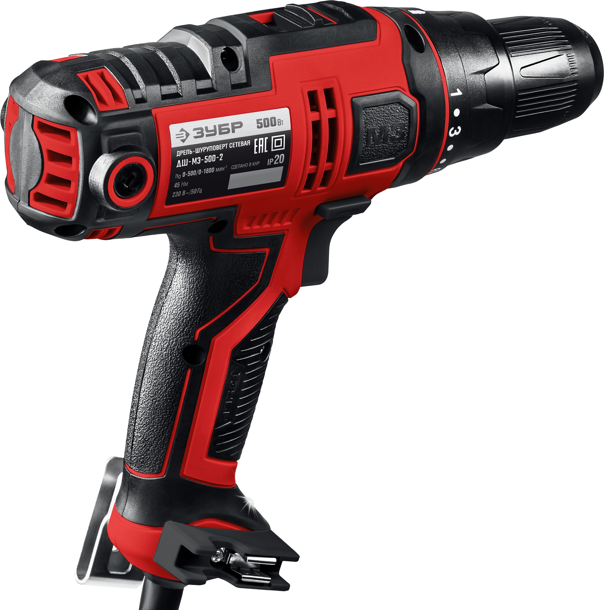 ЗУБР 500 Вт, 45 Н·м, сетевая дрель-шуруповерт (ДШ-М3-500-2)