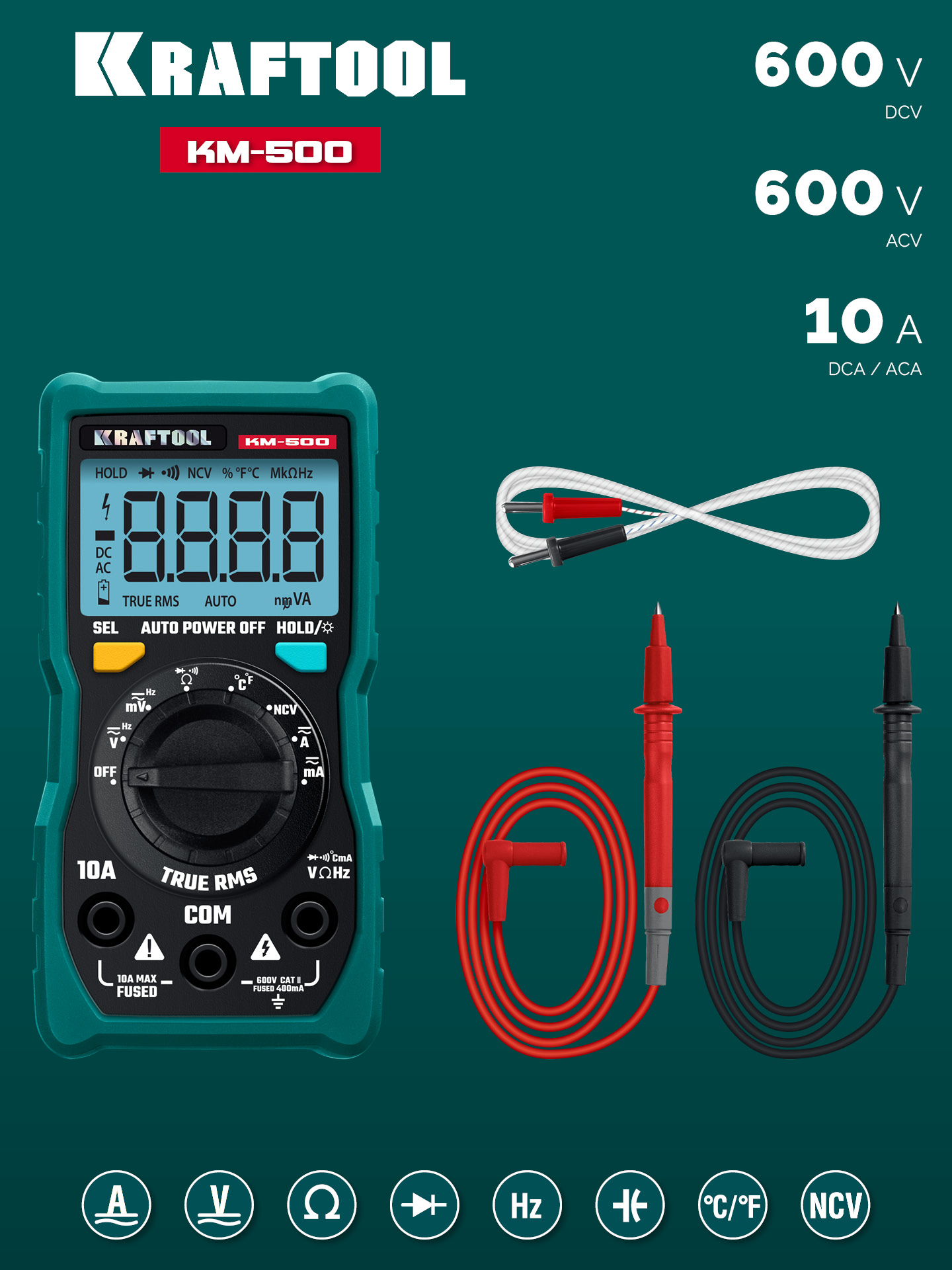 KRAFTOOL KM-500 цифровой мультиметр (59856)