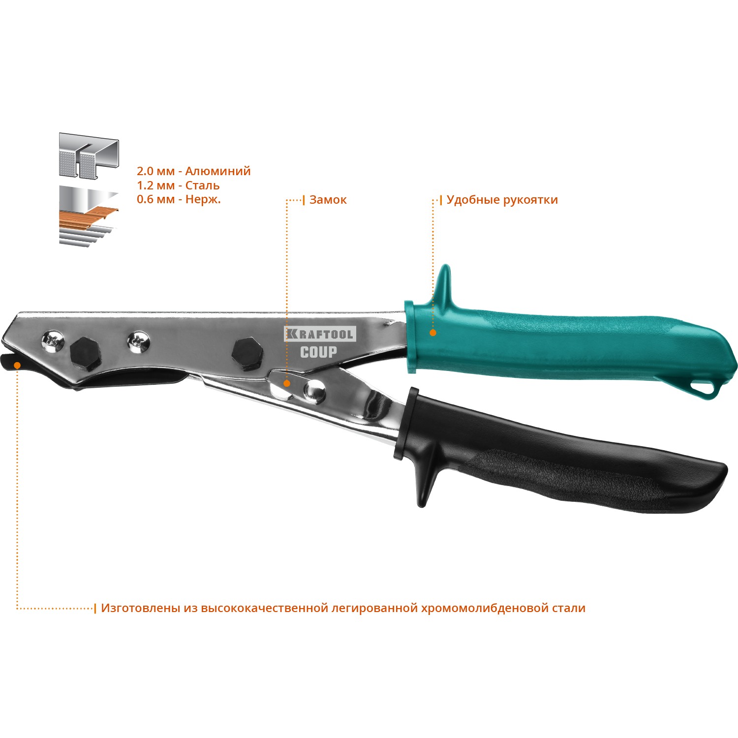 KRAFTOOL Coup, просечные ножницы (23274)