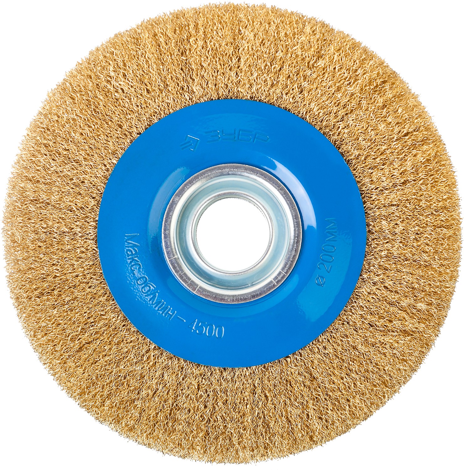 ЗУБР 200 мм, витая стальная латунированная проволока 0.3 мм, щетка дисковая для УШМ, Профессионал (35186-200)