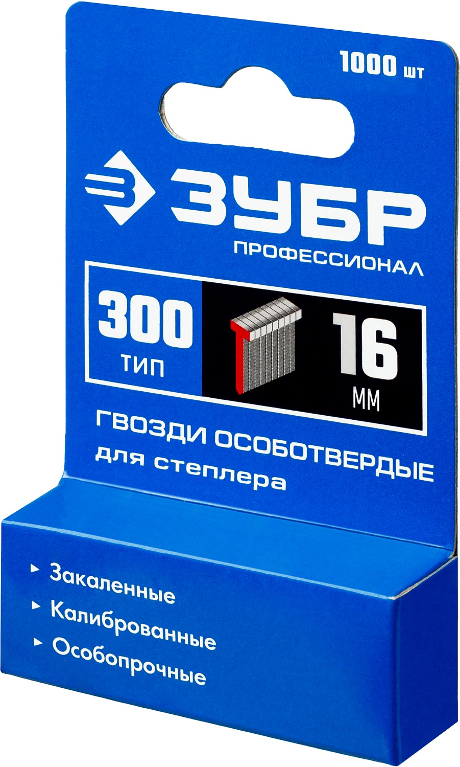 ЗУБР гвозди тип 300 (47/J/F), 16 мм, калибр 18GA. 1000 шт. Профессионал (31643-16)