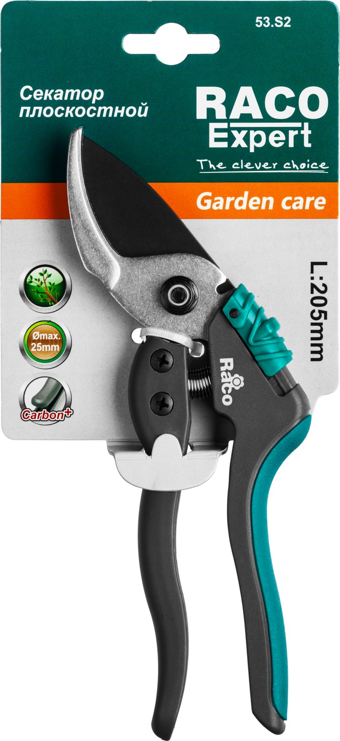 RACO S162, 205 мм, закаленная сталь, с двухкомпонентными рукоятками армированными фиберглассом, плоскостной секатор (4206-53/S162)