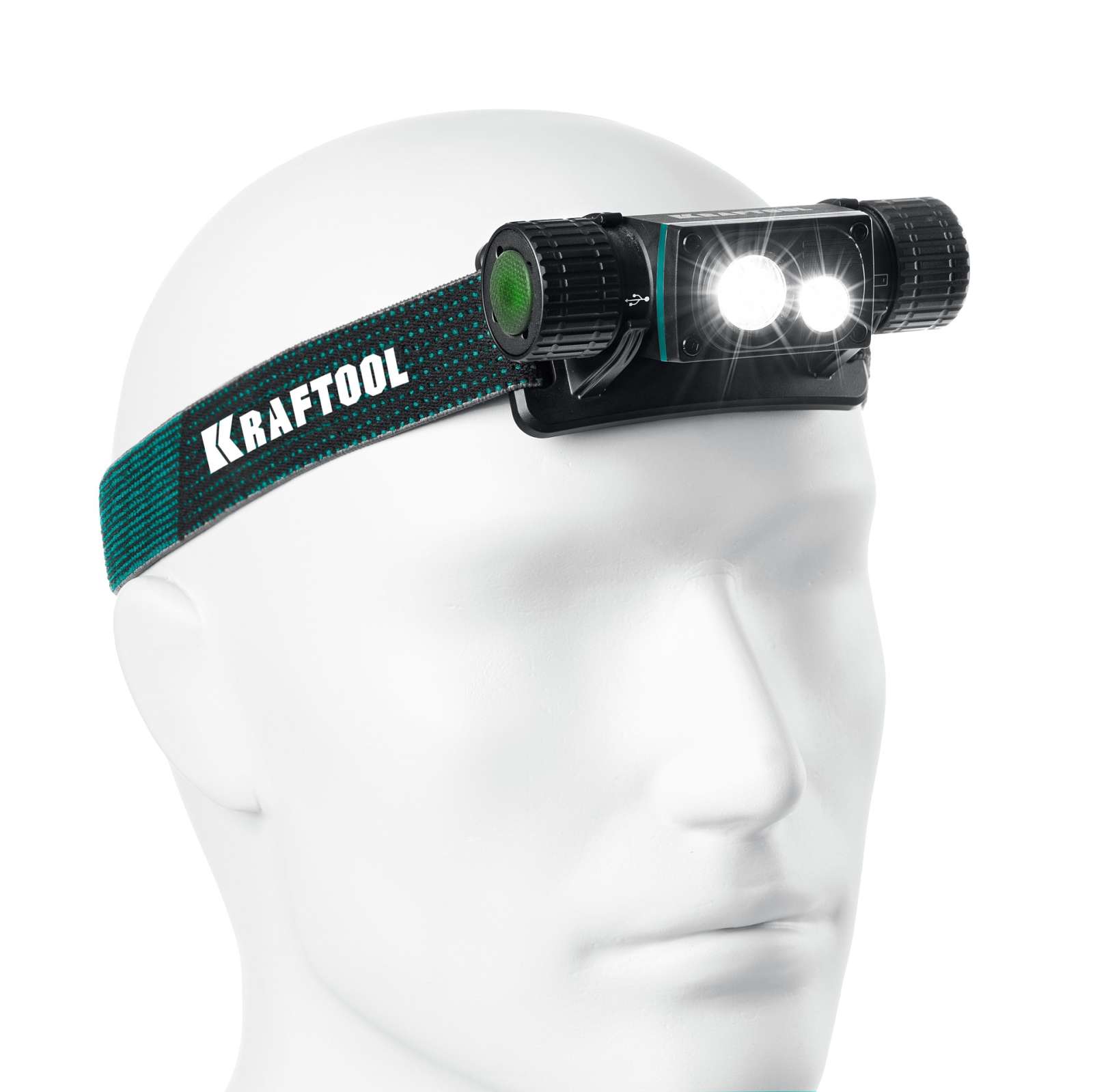 KRAFTOOL KH-7, 1000 лм, 4 режима, 3в1 аккумуляторный налобный/ручной фонарь, 2200мАч (56450)